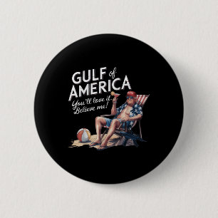 Badge Rond 5 Cm Golfe De L'Amérique Amusante Trump Plage De L'Usa