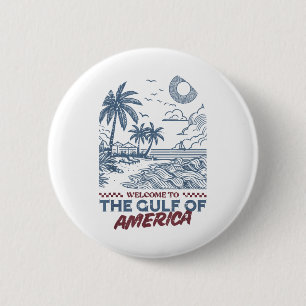 Badge Rond 5 Cm Golfe De L'Amérique Plage Dessin Hommes Vintages F