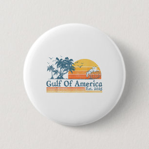 Badge Rond 5 Cm Golfe De Usa America Est 2025 Plage Vintage Rétro