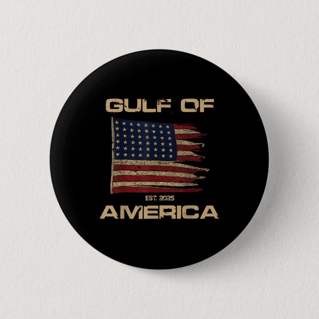 Badge Rond 5 Cm Golfe Des Etats-Unis Est Depuis 2025 Drapeau Améri (Devant)