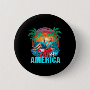 Badge Rond 5 Cm Golfe Des États-Unis Trump Drôle Sur La Plage Fier