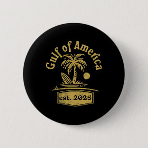 Badge Rond 5 Cm Golfe Des Usa Amérique Est 2025 Retro Golfe Des Us