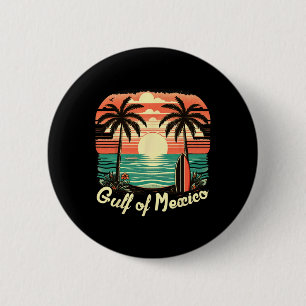 Badge Rond 5 Cm Golfe Du Mexique Depuis 1672 Plage Vintage Vac Été