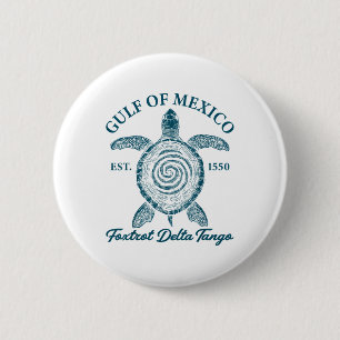Badge Rond 5 Cm Golfe Du Mexique Foxtrots Deltas Tangos Golfe Du M