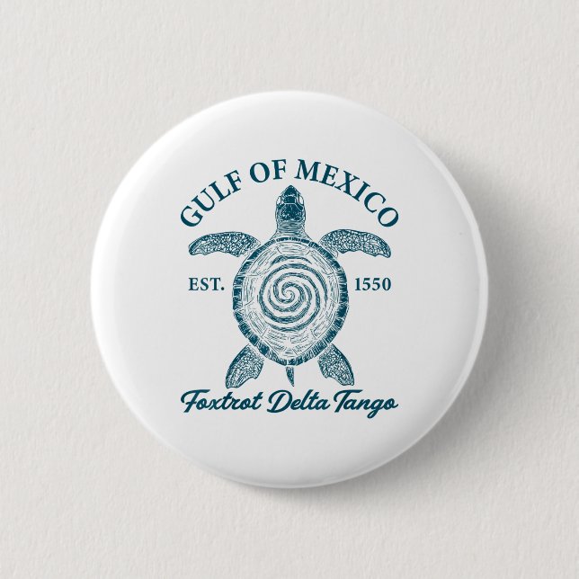 Badge Rond 5 Cm Golfe Du Mexique Foxtrots Deltas Tangos Golfe Du M (Devant)
