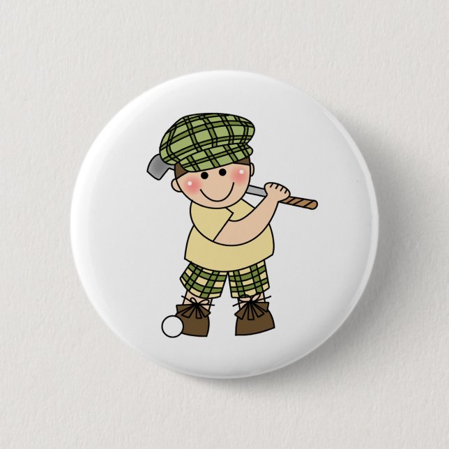 Badge Rond 5 Cm Golfeur de garçon (Devant)