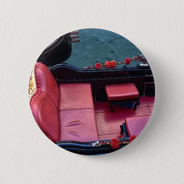 Badge Rond 5 Cm Gondole de luxe côtière à Venise (Devant)