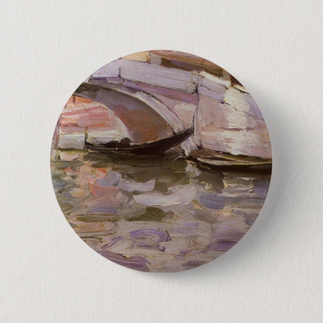 Badge Rond 5 Cm Gondoles par John Singer Sargent, Art Impressionni (Devant)
