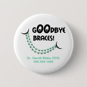 Badge Rond 5 Cm Goodbye Braces Green Orthodontist Patient Gift Cus