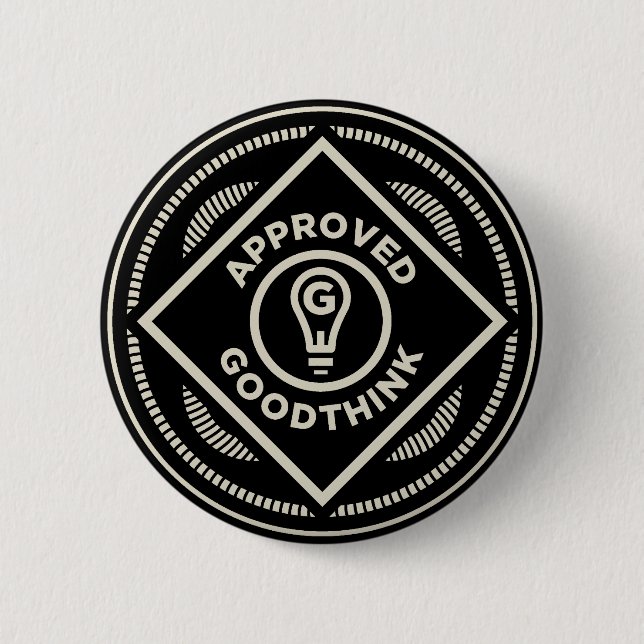 Badge Rond 5 Cm Goodthink a approuvé le bouton (Devant)