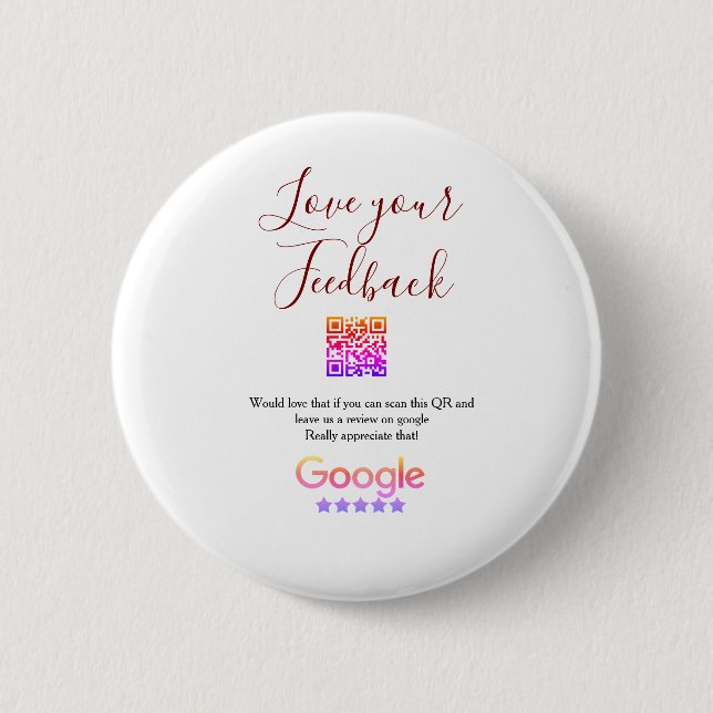 Badge Rond 5 Cm Google avis logo entreprise Scan QR avis (Devant)