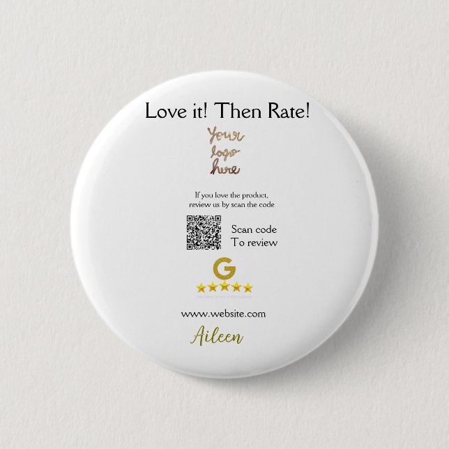 Badge Rond 5 Cm Google évaluez-nous avis commande achat entreprise (Devant)