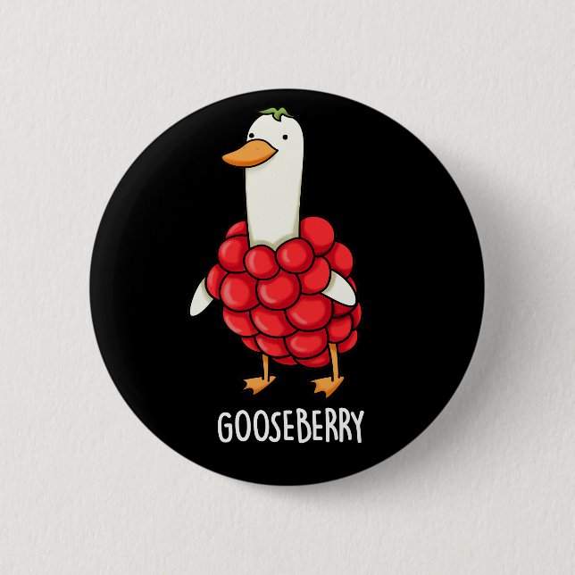 Badge Rond 5 Cm Gooseberry Funny Berry Pun Dark BG (Devant)