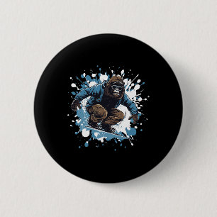Badge Rond 5 Cm Gorilla Animal Snowboard Sports Snowboard