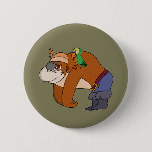 Badge Rond 5 Cm Gorilla Pirate