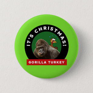 Badge Rond 5 Cm Gorilla Turquie jeu de Noël 6 Cm Round Badge