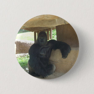 Badge Rond 5 Cm Gorille grincheux