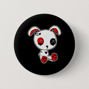 Badge Rond 5 Cm Goth Bunny Lazy Costume d'Halloween Scary Gothique