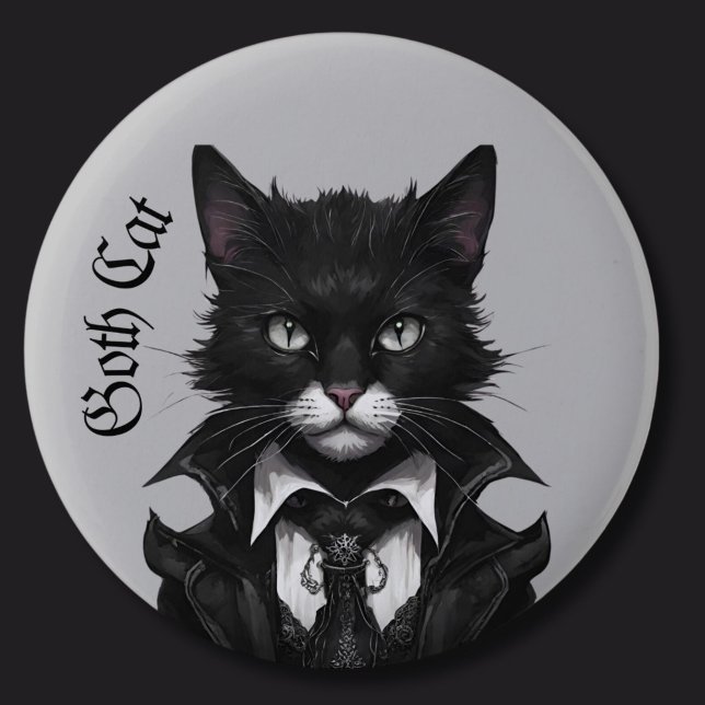 Badge Rond 5 Cm Goth cat Gothic grunge gothique Witchy (Créateur téléchargé)