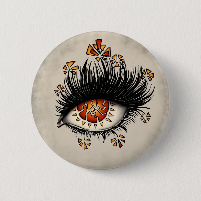 Badge Rond 5 Cm Goth étrange oeil art sorcier (Devant)