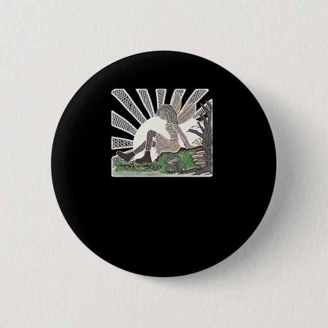 Badge Rond 5 Cm Goth Girl Whimsigoth Fairy Oversize (Devant)