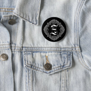 Badge Rond 5 Cm Goth Initial Z élégant