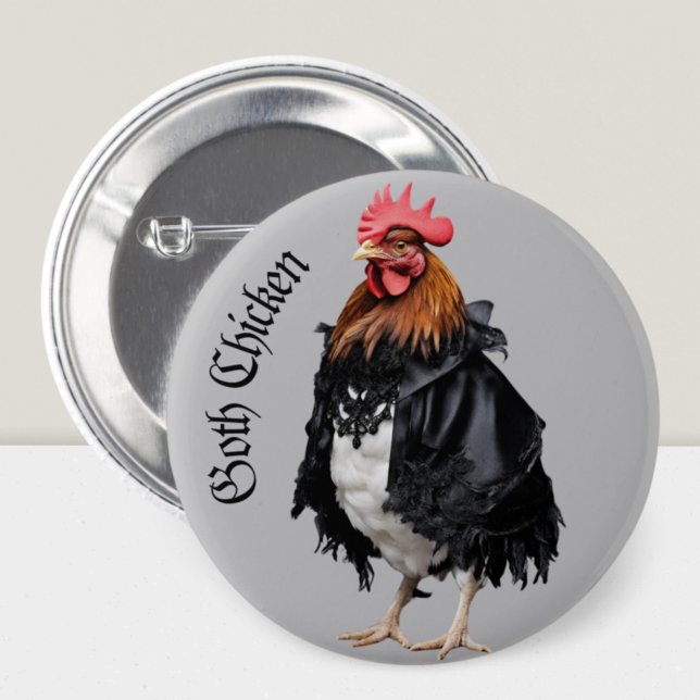 Badge Rond 5 Cm Goth poulet grunge gothique Cuisine (Créateur téléchargé)