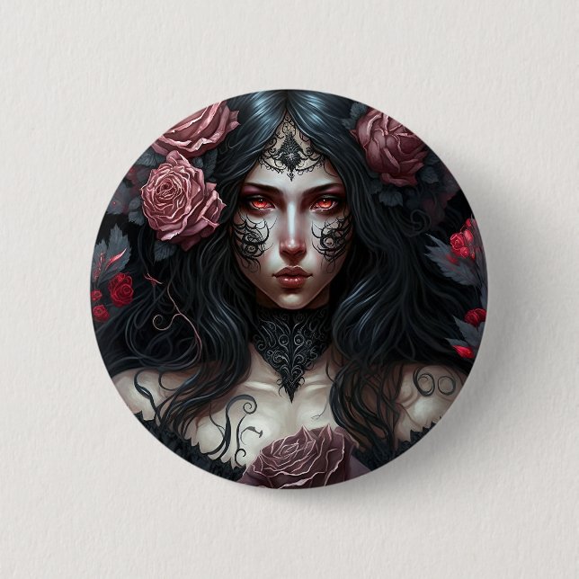 Badge Rond 5 Cm Goth Princess Gothic Fantasy Art (Devant)