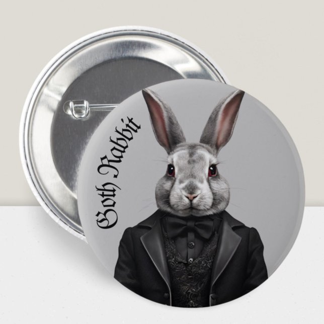 Badge Rond 5 Cm Goth Rabbit Grunge gothique Witchy (Créateur téléchargé)