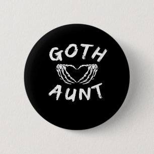 Badge Rond 5 Cm Goth Tante Funny Emo Tante Punk mignonne Squelette