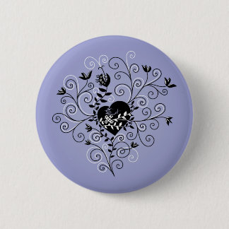 Badge Rond 5 Cm Gothique Coeur foncé style tatouage
