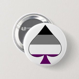 Badge Rond 5 Cm Goupille asexuelle de fierté de "as de pique" -