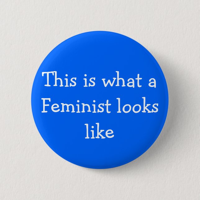 Badge Rond 5 Cm Goupille bleue du féminisme (Devant)