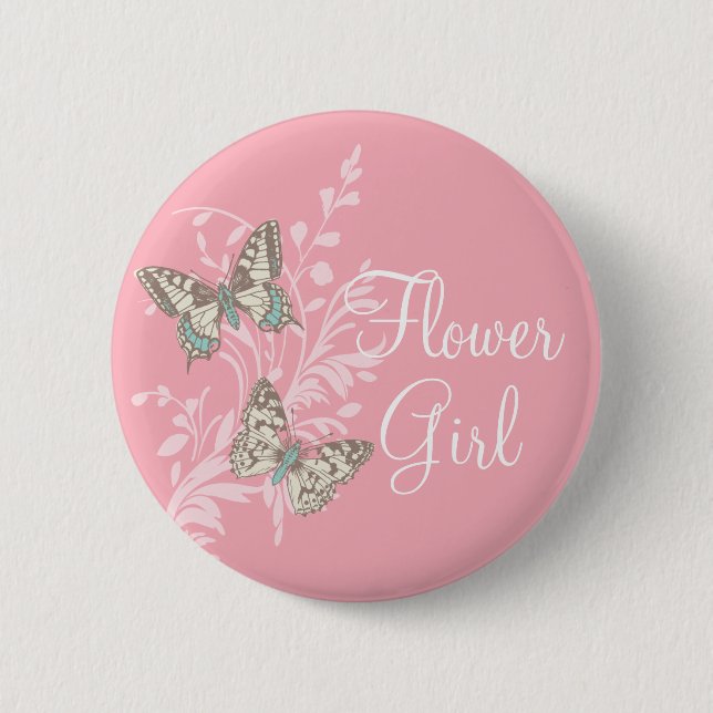 Badge Rond 5 Cm Goupille/bouton de mariage de rose de demoiselle (Devant)