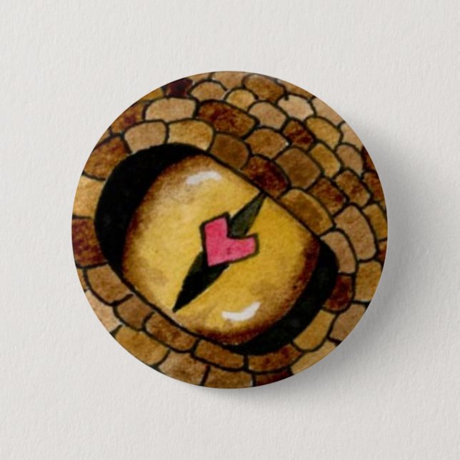 Badge Rond 5 Cm Goupille d'amour de reptile (Devant)