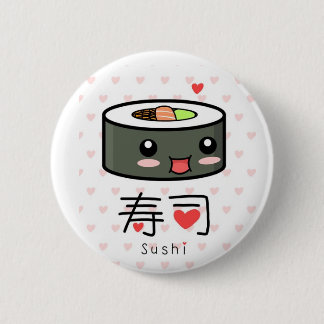 Badge Rond 5 Cm Goupille d'amour de sushi
