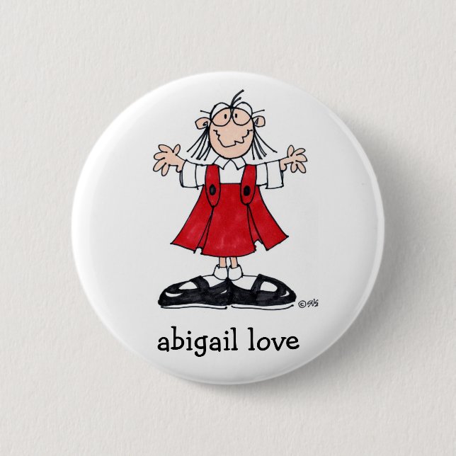 Badge Rond 5 Cm goupille de cercle d'amour d'Abigaïl (Devant)