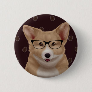 Badge Rond 5 Cm Goupille de corgi