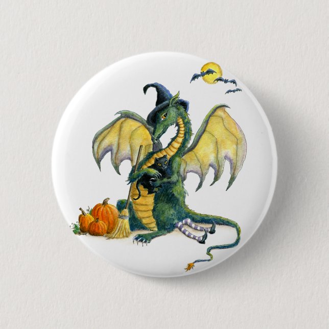 Badge Rond 5 Cm Goupille de dragon de Halloween (Devant)