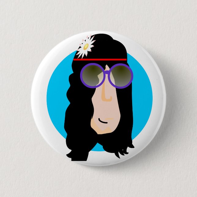 Badge Rond 5 Cm goupille de hippieface (Devant)