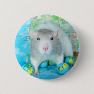 Badge Rond 5 Cm Goupille de jour de rat du monde