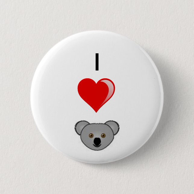Badge Rond 5 Cm goupille de koala (Devant)