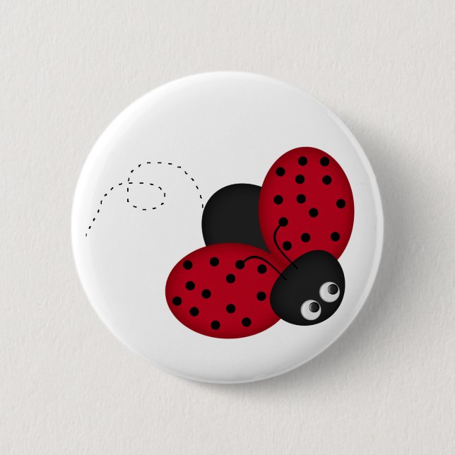 Badge Rond 5 Cm Goupille de Madame Bug Luck (Devant)