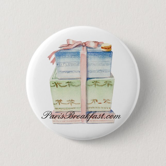 Badge Rond 5 Cm Goupille de Paris Macarons (Devant)