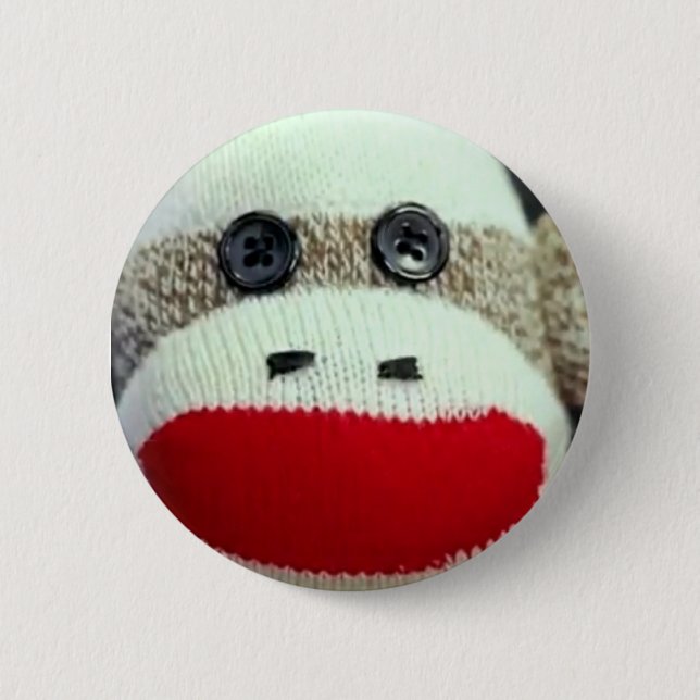 Badge Rond 5 Cm Goupille de singe de chaussette (Devant)