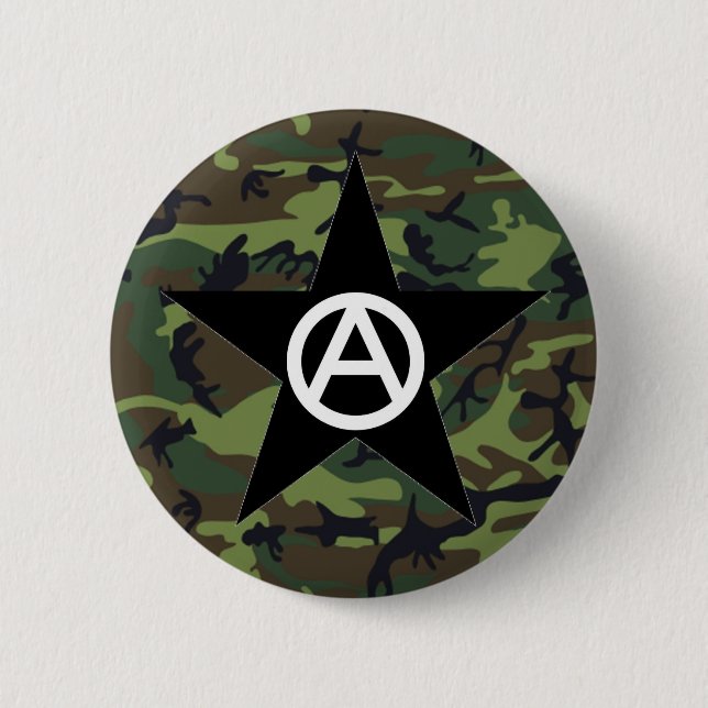 Badge Rond 5 Cm goupille d'étoile d'anarchiste (Devant)