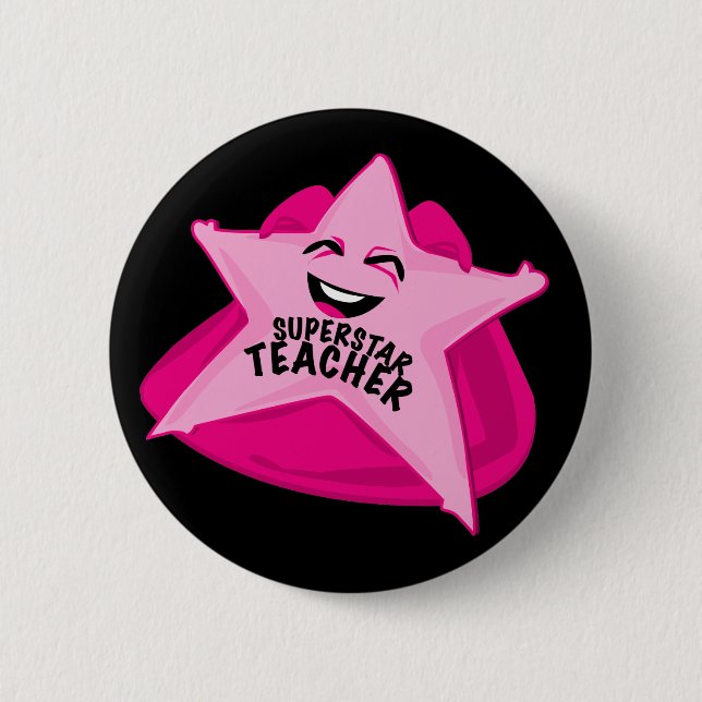 Badge Rond 5 Cm goupille drôle de professeur de superstar (Devant)