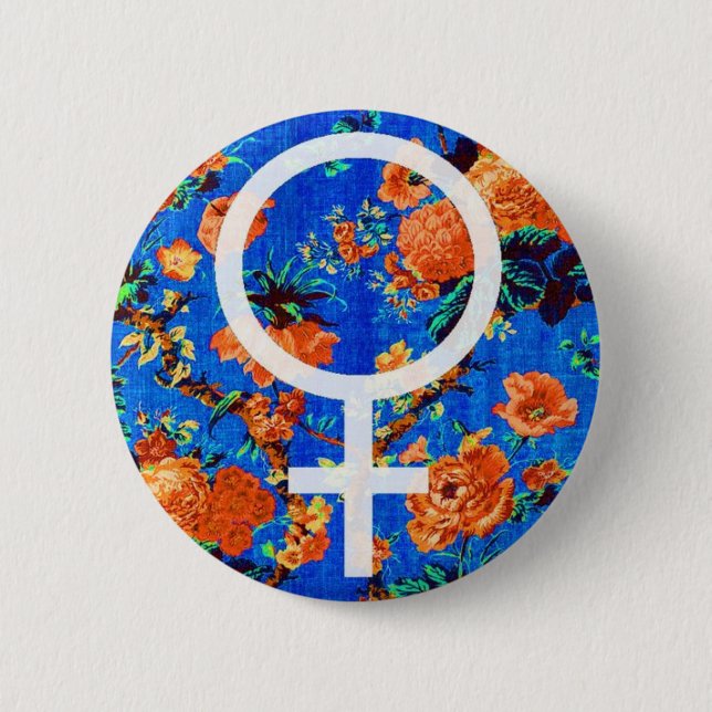 Badge Rond 5 Cm Goupille Fleur de Vénus (Devant)