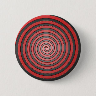 Badge Rond 5 Cm Goupille hypnotique rouge et noire