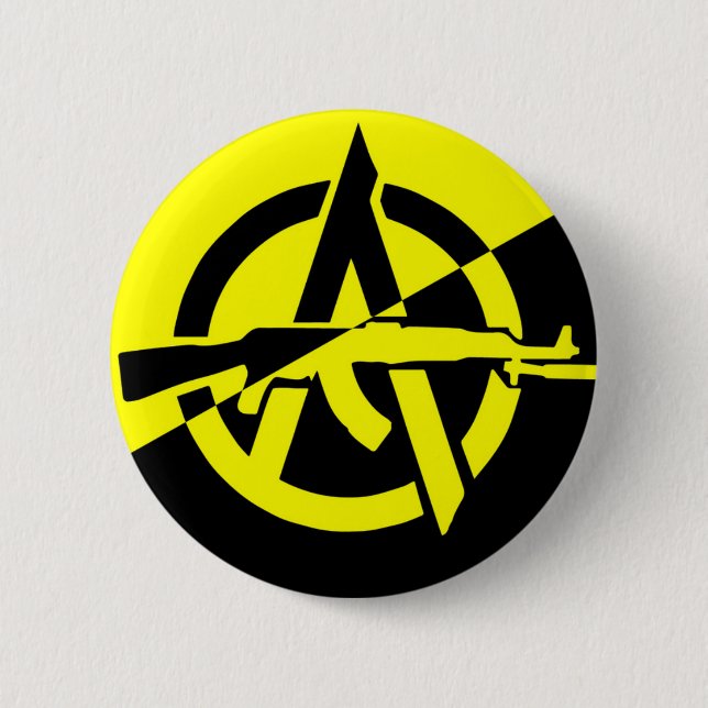 Badge Rond 5 Cm Goupille Libertaire (Devant)